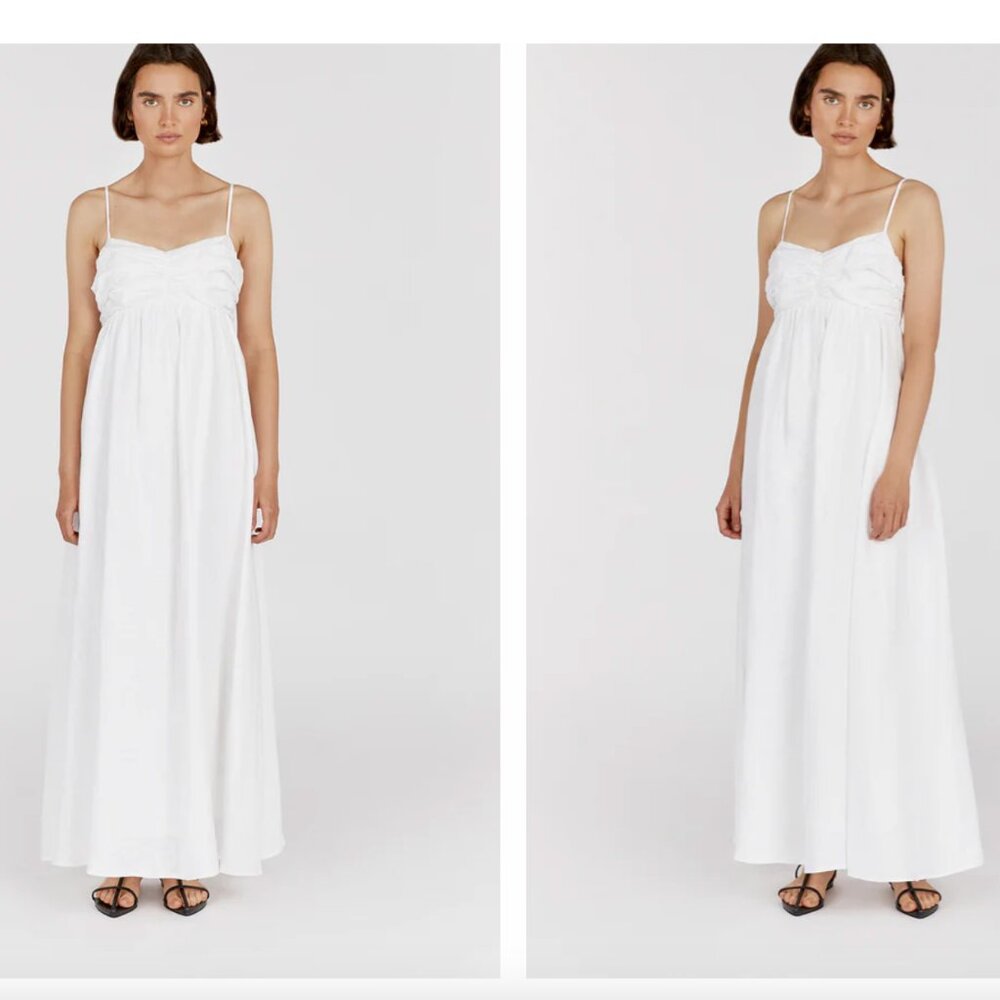 DALLAS WHITE LINEN MAXI DRESS